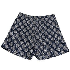 Suncoo Paris Bennet navy and white patterned high waist shorts